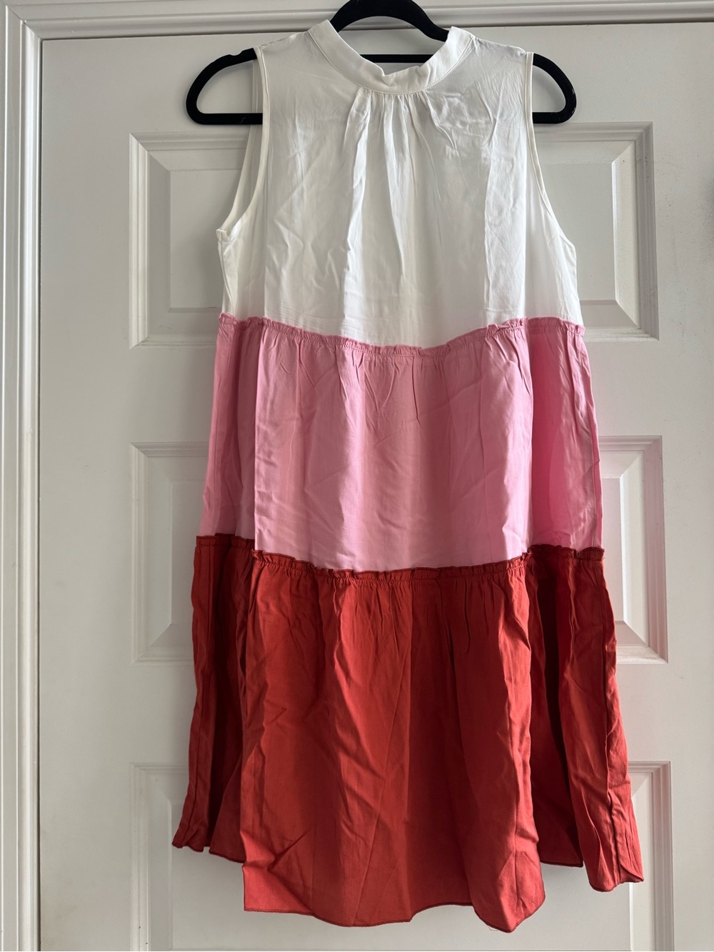 Sleeveless Colorblock Tiered Dress (L) NWOT